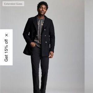 Billy Reid Bond Peacoat in Black